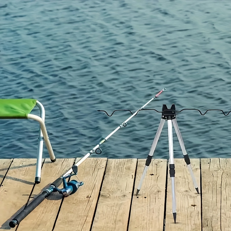Fishing Rod Telescopic - 1 個伸縮アルミ合金ホルダー海釣竿用三角ホルダーキャスティングロッド釣りサポート釣り