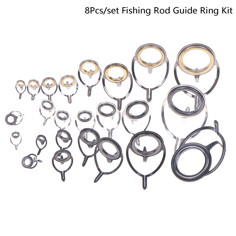 8個入り釣り道具ステンレス鋼修理キットセット釣り竿ガイドリン - Fishing Rod Repair Kit のレビューと価格