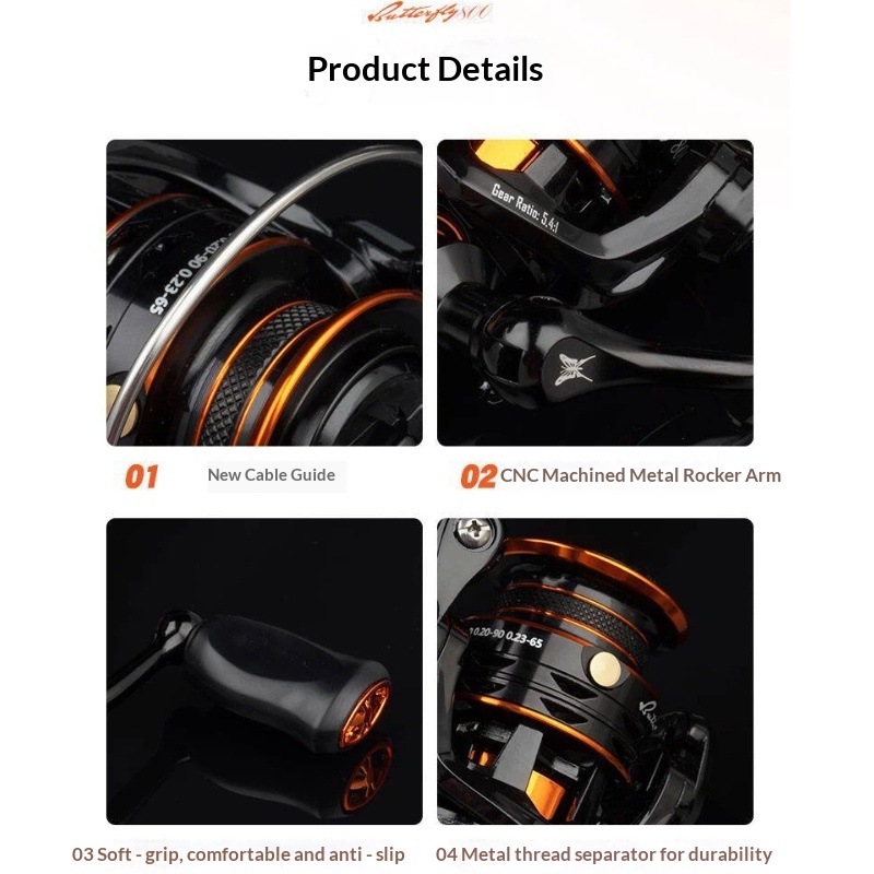 バタフライスピニングリール 800 サイズ超軽量浅いスプール - Abu Garcia Reel Revo のレビューと価格